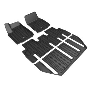 Tesla Model X Floor Mat Set - Front + Rear - 3D MAXpider - Elitect - Black - `22-`24 Tesla Model X Floor Mat Set - Front + Rear - 3D MAXpider - Elitect - Black - `22-`24
